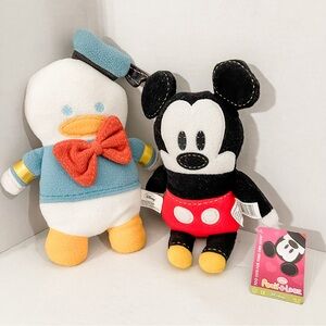 Lot Of 2 Disney Donald Duck And Mickey Mouse Pook-A- Looz Plush Toy 12"